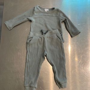 Splendid lightweight waffle set sage green 6-12mo